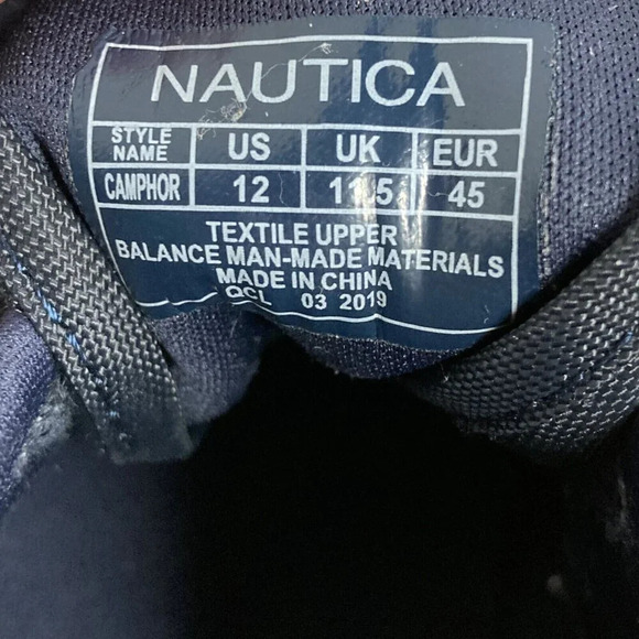 Nautica Camphor Men's Casual Navy Blue Sneakers,‎ Size 12, Lace-up, Color-Block - Picture 3 of 7